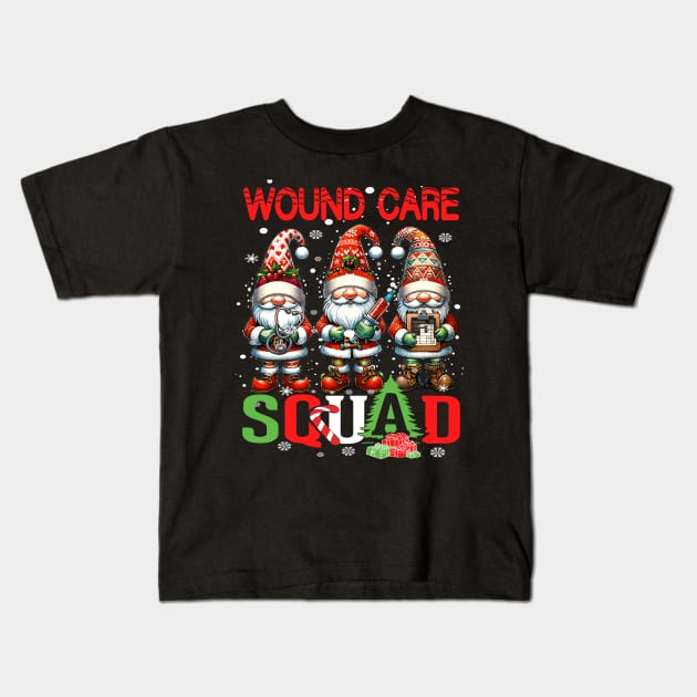 Wound Care Nurse Squad Christmas Holiday Matching Kids T-Shirt by AlmaDesigns